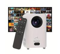 VenirCool - Mini proyector, proyector de películas portátil para exteriores, nativo 720P, compatible con decodificación 4K y proyector pequeño compatible con TV Stick, teléfono, PS5, HDTV, USB para el