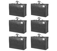 VENO 105 Litors Extra Grande Bolsas de Almacenamiento, Bolsa organizadora,bolsa de mudanza,transporte, camping, Ropa de Cama, Edredones, Almohadas, Mudanza (L Gris-Pack de 6)