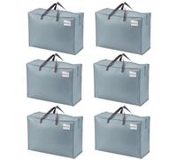 VENO 105 Litors Extra Grande Bolsas de Almacenamiento,Bolsa organizadora,bolsa de mudanza,transporte, camping, Ropa de Cama, Edredones, Almohadas, Mudanza (L Azure-Pack de 6)