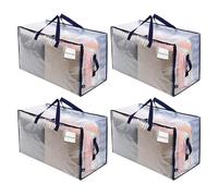 VENO - Bolsas de almacenamiento extragrandes y de alta resistencia para mudanza, con asas y cremallera, compatibles con las bolsas de mano IKEA Frakta, fabricadas con material reciclado (transparente)