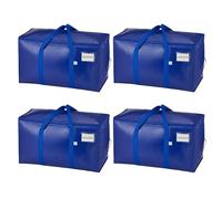 VENO Bolsas de mudanza extra grandes con cremalleras & Asas de Transporte, Cajas de Mudanza Resistentes para Ahorrar Espacio(Azul,Pack de 4)