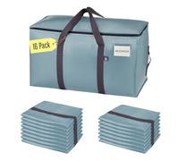 VENO Bolsas de mudanza extra grandes con cremalleras & Asas de Transporte, Cajas de Mudanza Resistentes para Ahorrar Espacio(Azul Claro,Pack de 16)
