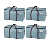VENO Bolsas de mudanza extra grandes con cremalleras & Asas de Transporte, Cajas de Mudanza Resistentes para Ahorrar Espacio(Azul Claro,Pack de 4)