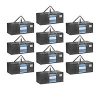 VENO Pack de 10 Bolsas de Mudanza, Almacenaje Extra Grandes, Almacenaje Resistentes, Cajas de Embalaje, Suministros de Mudanza, Lavandería Duraderas para Ropa(Ventana Gris,Pack de 10)