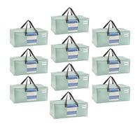 VENO Pack de 10 Bolsas de Mudanza, Almacenaje Extra Grandes, Almacenaje Resistentes, Cajas de Embalaje, Suministros de Mudanza, Lavandería Duraderas para Ropa(Ventana Verde Claro,Pack de 10)