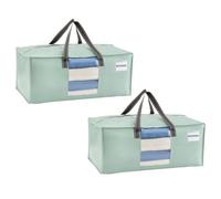 VENO Pack de 2 Bolsas de Mudanza, Almacenaje Extra Grandes, Almacenaje Resistentes, Cajas de Embalaje, Suministros de Mudanza, Lavandería Duraderas para Ropa(Ventana Verde Claro,Pack de 2)