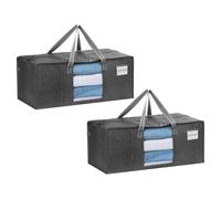 VENO Pack de 2 Bolsas de Mudanza, Almacenaje Extra Grandes, Almacenaje Resistentes, Cajas de Embalaje, Suministros de Mudanza, Lavandería Duraderas para Ropa(Ventana Gris,Pack de 2)