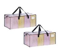 VENO Pack de 2 Bolsas de Mudanza, Almacenaje Extra Grandes, Almacenaje Resistentes, Cajas de Embalaje, Suministros de Mudanza, Lavandería Duraderas para Ropa(Ventana Transparente,Pack de 2)