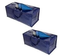 VENO Pack de 2 Bolsas de Mudanza, Almacenamiento Extra Grande con Correas de Mochila, Cremalleras y Asas Resistentes, Bolsas de Lavandería para Guardar Ropa y Embalar (Azul, Pack de 2)