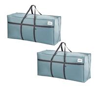 VENO Pack de 2 Bolsas de Mudanza Extra Grandes, Almacenamiento Resistente, Cajas de Mudanza, Contenedores de Almacenamiento Grandes con Tapa, Alternativa para la Nniversidad(Azure,Pack de 2)
