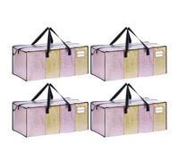 VENO Pack de 4 Bolsas de Mudanza, Almacenaje Extra Grandes, Almacenaje Resistentes, Cajas de Embalaje, Suministros de Mudanza, Lavandería Duraderas para Ropa(Ventana Transparente,Pack de 4)