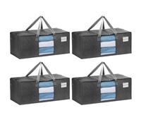 VENO Pack de 4 Bolsas de Mudanza, Almacenaje Extra Grandes, Almacenaje Resistentes, Cajas de Embalaje, Suministros de Mudanza, Lavandería Duraderas para Ropa(Ventana Gris,Pack de 4)