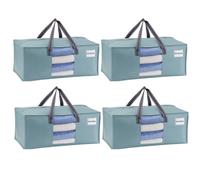 VENO Pack de 4 Bolsas de Mudanza, Almacenaje Extra Grandes, Almacenaje Resistentes, Cajas de Embalaje, Suministros de Mudanza, Lavandería Duraderas para Ropa(Ventana Azure,Pack de 4)