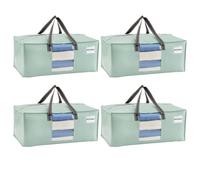 VENO Pack de 4 Bolsas de Mudanza, Almacenaje Extra Grandes, Almacenaje Resistentes, Cajas de Embalaje, Suministros de Mudanza, Lavandería Duraderas para Ropa(Ventana Verde Claro,Pack de 4)