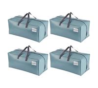 VENO Pack de 4 Bolsas de Mudanza, Almacenamiento Extra Grande con Correas de Mochila, Cremalleras y Asas Resistentes, Bolsas de Lavandería para Guardar Ropa y Embalar (Azure,Pack de 4)