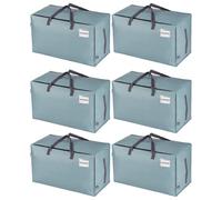 VENO Pack de 6 Bolsa Organizadora Gruesa de Gran Tamaño con Asas Fuertes y Cremalleras para Viajes, Transporte, Universitario, Mudanza, Camping, Embalaje, Esenciales para la Casa(Azure,Pack de 6)