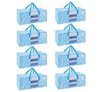 VENO Pack de 8 Bolsas de Mudanza, Almacenaje Extra Grandes, Almacenaje Resistentes, Cajas de Embalaje, Suministros de Mudanza, Lavandería Duraderas para Ropa(Brisa primaveral,Pack de 8)