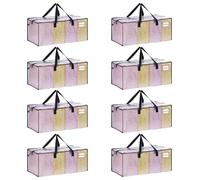 VENO Pack de 8 Bolsas de Mudanza, Almacenaje Extra Grandes, Almacenaje Resistentes, Cajas de Embalaje, Suministros de Mudanza, Lavandería Duraderas para Ropa(Ventana Transparente,Pack de 8)