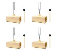 VENOAL 4 horquillas de afinación de 432 Hz con caja de resonancia, para curación de sonido, enseñanza de resonancia, pruebas de audición, meditación