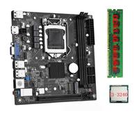 VENOAL ITX H61 - Placa base para computadora de escritorio + I3-3240+1X DDR3 1600MHz 4G RAM CPU LGA 1155 Soporta hasta 16 GB de RAM Ranuras de red de 100 M