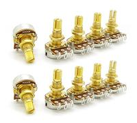 VENOAL Potenciómetro de guitarra con control de volumen y tono de audio, A500K, potenciómetros cónicos de eje dividido, dorado, paquete de 10