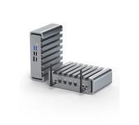 VENOEN Firewall Micro Appliance 2.5Gbe Mini PC N100, VPN Router PC 8G DDR5 RAM 128G SSD, Fanless Mini PC Network Security Server, HD, DP, 4 x i225 NICs, WiFi, SIM-Slot, Win 11/Firewall Software
