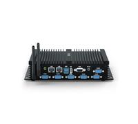 VENOEN Mini PC sin Ventilador Industrial PC Core i5 4200U, 2X RJ45 LAN,6X RS232 COM, 16GB RAM 256GB SSD, HD，VGA,WiFi, WIN10/7 Pro Mini PC 12V para IOT/Kiosk/Billboard