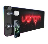 Venom Alfombrilla Gaming LED con Carga Inalámbrica | Puertos USB-C y USB-A | Alfombrilla de Ratón Extendida 800 x 300 mm