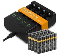 Venom Base de Carga de batería Recargable más 20 Pilas Recargables AA de 1000 mAh