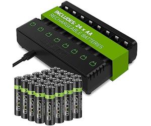 Venom Base de Carga de batería Recargable más 24 Pilas AA de 2100 mAh