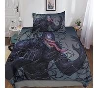 Venom Funda De Edredón para Adultos Y Adolescentes Movies Juego De Cama 2 Piezas Ropa De Cama con Cierre De Cremallera Funda Nórdica con Fundas De Almohada Single（135x200cm）