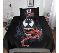 Venom Juego De Cama Ropa De Cama para Adultos Y Adolescentes Movies Juego De Funda para Edredón con Cremallera Funda Nórdicacon Fundas De Almohada Funda De Edredón Single（135x200cm）