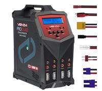 Venom Pro Quad 400 Watt (100W x 4) 7 Amp 4-Port AC/DC Multi-Chemistry LiPo, LiHV, NiMH Battery Balance Charger with Two 5V 2.3A USB Outputs with XT60, Deans, HXT, Tamyia, EC3, JST