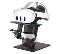 Venom Soporte de Carga RGB para Meta Quest 3S/3/2/Pro | Cargador USB-C y Soporte de Exhibición con Iluminación LED de 7 Colores