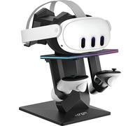 Venom Soporte de Carga RGB para Meta Quest 3S/3/2/Pro | Cargador USB-C y Soporte de Exhibición con Iluminación LED de 7 Colores