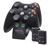 Venom Twin Charging Cradle: Black (Xbox 360) [Importación inglesa] | base de carga xbox 360, cargador de mando, 2 baterias recargables, indicadores de carga, negro