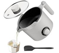 venpow Fundidor de cera para velas con pico vertedor, gran capacidad de 1,5 L, para hacer velas y jabones, el kit incluye fundidor de cera y cuchara para mezclar - Gris