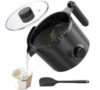 venpow Fundidor de cera para velas con pico vertedor, gran capacidad de 1,5 L, para hacer velas y jabones, el kit incluye fundidor de cera y cuchara para mezclar - Negro