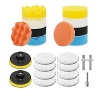 Venprodium 23 Piezas Esponja Pulir Coche, 80mm Esponja Pulir para Coche, con M10 Adaptador de Taladro, Almohadillas de Pulido, Kit de Esponjas de Pulido, Almohadilla de Pulido para Lijar, Encerar