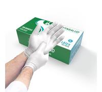 VENSALUD | Guantes de LÁTEX Desechables | Sin Polvo | Resistentes y Cómodos | Para Laboratorios, Sanitarios, Cocina, Estudios de tatuaje, Veterinaria, Limpieza, Examen | 100 uds. | Blanco | Talla S
