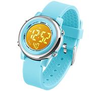 VenSten Children's Digital Sport Wrist Watch Boys Girls Outdoor Sports Watches, LED Waterproof Electric Clock with Alarm Stopwatch - Blue, azul claro, Deportes