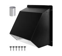 Vent Cover, Exterior Wall Vent, 8 Inches, Dryer Exhaust, Ac Venting Accessory, Weatherproof Louvered Hood with Guard for Home, Kitchen, Laundry, Bedroom, Garage, Basement, Outside