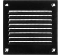 Vent Systems 100 x 100 mm (dimensiones totales) - Cubierta de ventilación de aire negra de metal con pantalla de malla integrada, cubierta de conducto de ventilación HVAC para mejoras del hogar