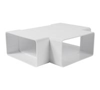 Vent Systems 110 x 55 mm Conector de canal rectangular de 3 vías 90° - entrada horizontal de tubo, acoplamiento de salida - Calefacción, refrigeración, ventilación - Adaptador de canal del sistema