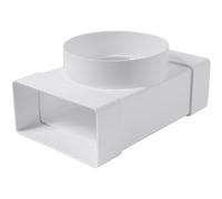 Vent Systems 110 x 55 mm conector T rectángulo 90° a 100 mm, entrada tubo, acoplamiento escape, calefacción, refrigeración, ventilación, adaptador canal