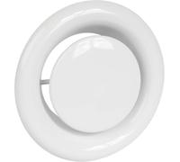 Vent Systems Ø125 mm Válvula de plato redonda en blanco de metal - Rejilla de ventilación de salida de aire - Cubierta de ventilación para baño, cocina, oficina - sistema de ventilación
