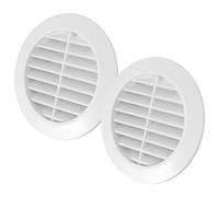 Vent Systems 2 piezas de rejillas de ventilación blancas de 80 mm - Rejillas de ventilación redondas - Cubierta de rejilla - Protección contra insectos integrada - Orificios de ventilación HVAC para