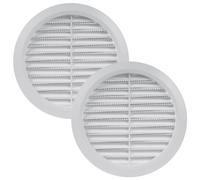 Vent Systems 2 unidades 125 mm blanco cubierta de ventilación - rejillas de ventilación redondas - cubierta de rejilla - Protección contra insectos integrada - Orificios de ventilación de