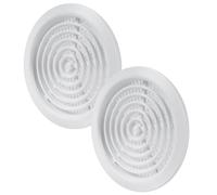 Vent Systems 2 unidades de 80 mm blancas rejillas de ventilación - Rejillas de ventilación para la puerta - Con malla anti-insectos - rejillas de ventilación redondas para interiores - Baño, armario
