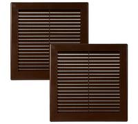 Vent Systems 200 x 200 mm 2 piezas cubierta de ventilación marrón - rejillas de ventilación planas cuadradas - Protección contra insectos integrada - Ventilación de Calefacción, Ventilación y Aire